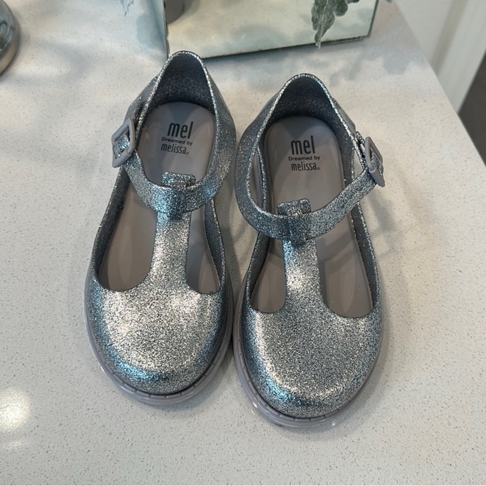 Mel by Melissa Kids Silver Glitter Dress Shoes